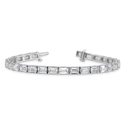 14K Weißgold Im Labor Gezüchtet Diamant Vs/si+ G+ Smaragd Tennis Armband