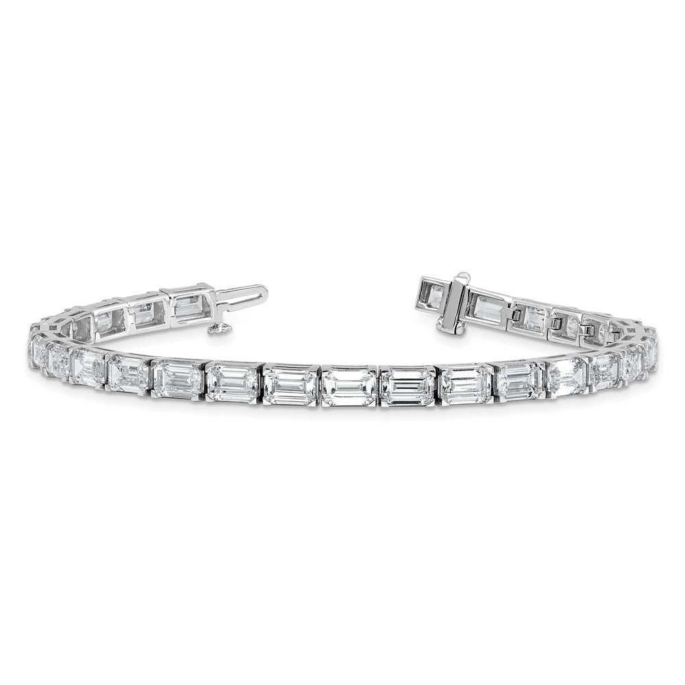 14K Weißgold Zertifiziert ct Vs Def Im Labor Gezüchtet Smaragd Diamant Tennis Bracel