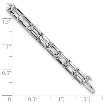14K Weißgold Im Labor Gezüchtet Diamant Vs/si+ G+ Smaragd Tennis Armband