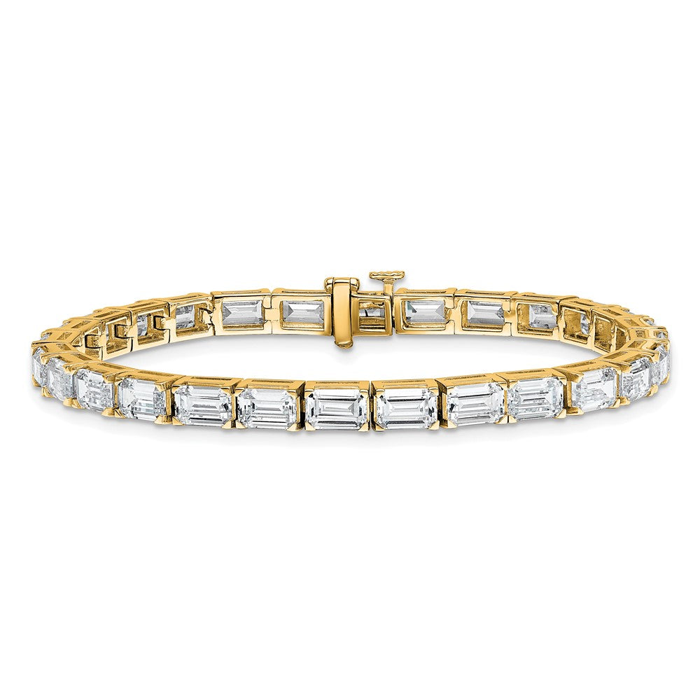 14K Gelbgold Zertifiziert Im Labor Gezüchtet Diamant Vs/si Fgh Smaragd Tennis Armband