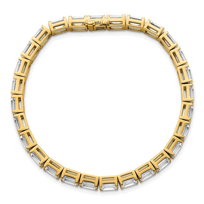 14K Gelbgold Zertifiziert Im Labor Gezüchtet Diamant Vs/si Fgh Smaragd Tennis Armband