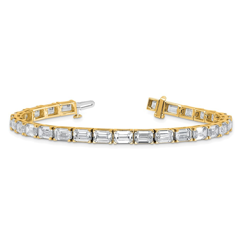 14K Gelbgold Zertifiziert Im Labor Gezüchtet Diamant Vs/si Fgh Smaragd Tennis Armband