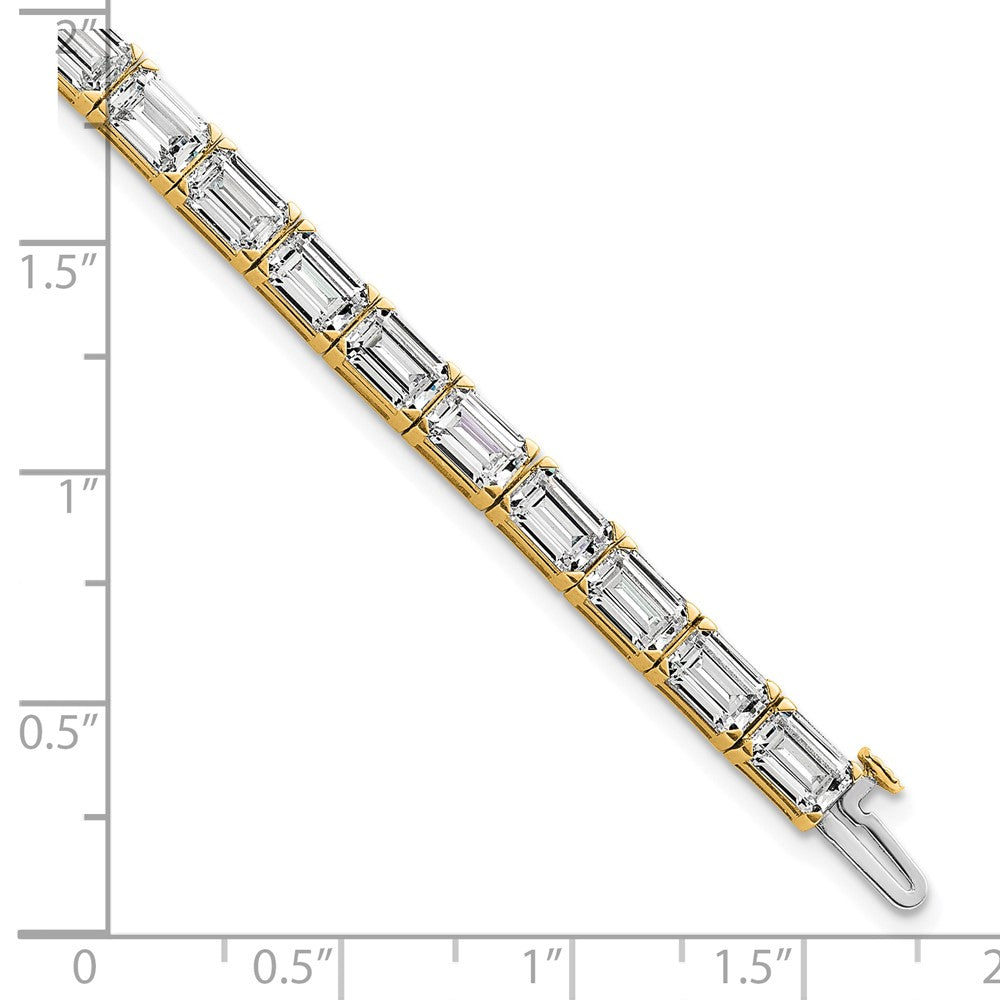 14K Gelbgold Zertifiziert Im Labor Gezüchtet Diamant Vs/si Fgh Smaragd Tennis Armband