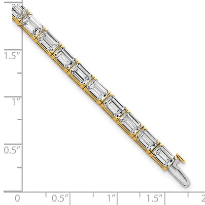 14K Gelbgold Zertifiziert Im Labor Gezüchtet Diamant Vs/si Fgh Smaragd Tennis Armband