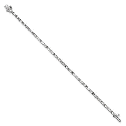 14K Weißgold Vs/si+ G+ Im Labor Gezüchtet Smaragd und Rund Diamant Tennis Brace