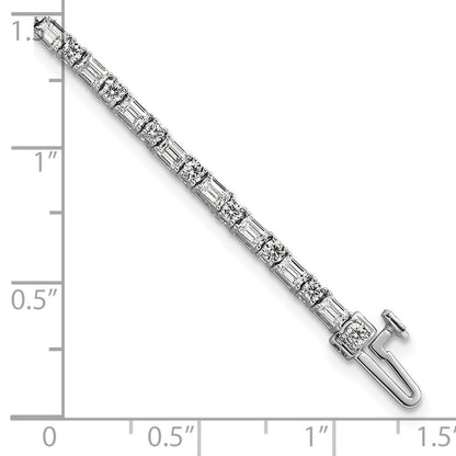 14K Weißgold Zertifiziert Vs/si Fgh Im Labor Gezüchtet Smaragd und Rund Diamant Tenn