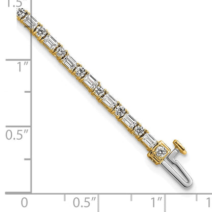 14K Gelbgold Zertifiziert Vs/si Fgh Im Labor Gezüchtet Smaragd und Rund Diamant Ten