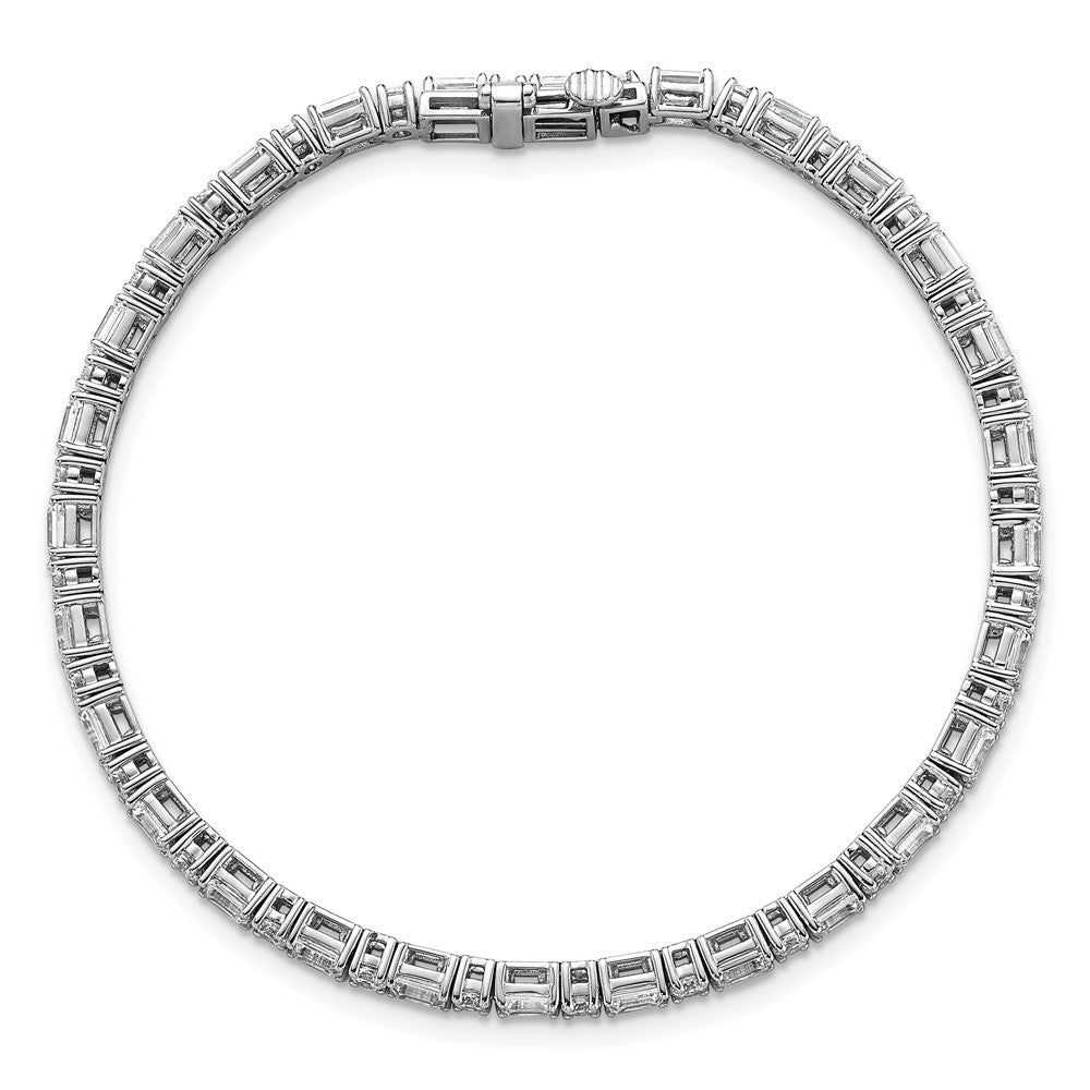 14K Weißgold 4 7/8 Karat Zertifiziert Im Labor Gezüchtet Diamant Vs/si+ G+ Komplett Smaragd und Rund Tennis Armband