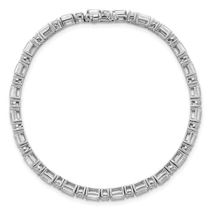 14K Weißgold 7 Karat Zertifiziert Im Labor Gezüchtet Diamant Vs+ F+ Komplett Smaragd und Rund Tennis Armband