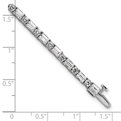 14K Weißgold 7 Karat Im Labor Gezüchtet Diamant Vs+ F+ Komplett Smaragd und Rund Tennis Armband