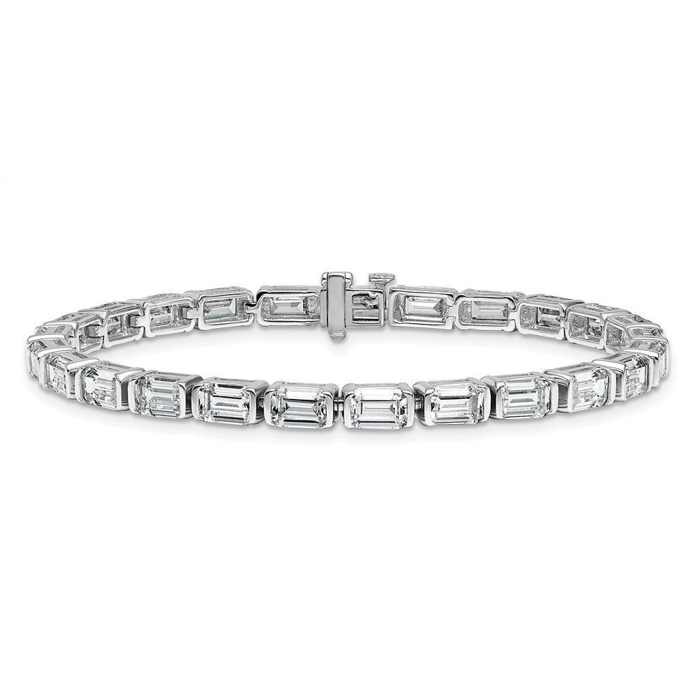 14K Weißgold Zertifiziert ct Vs Def Im Labor Gezüchtet Smaragd Diamant Tennis Bracel