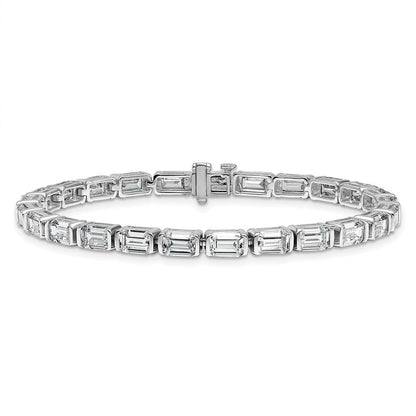14K Weißgold Zertifiziert ct Vs Def Im Labor Gezüchtet Smaragd Diamant Tennis Bracel