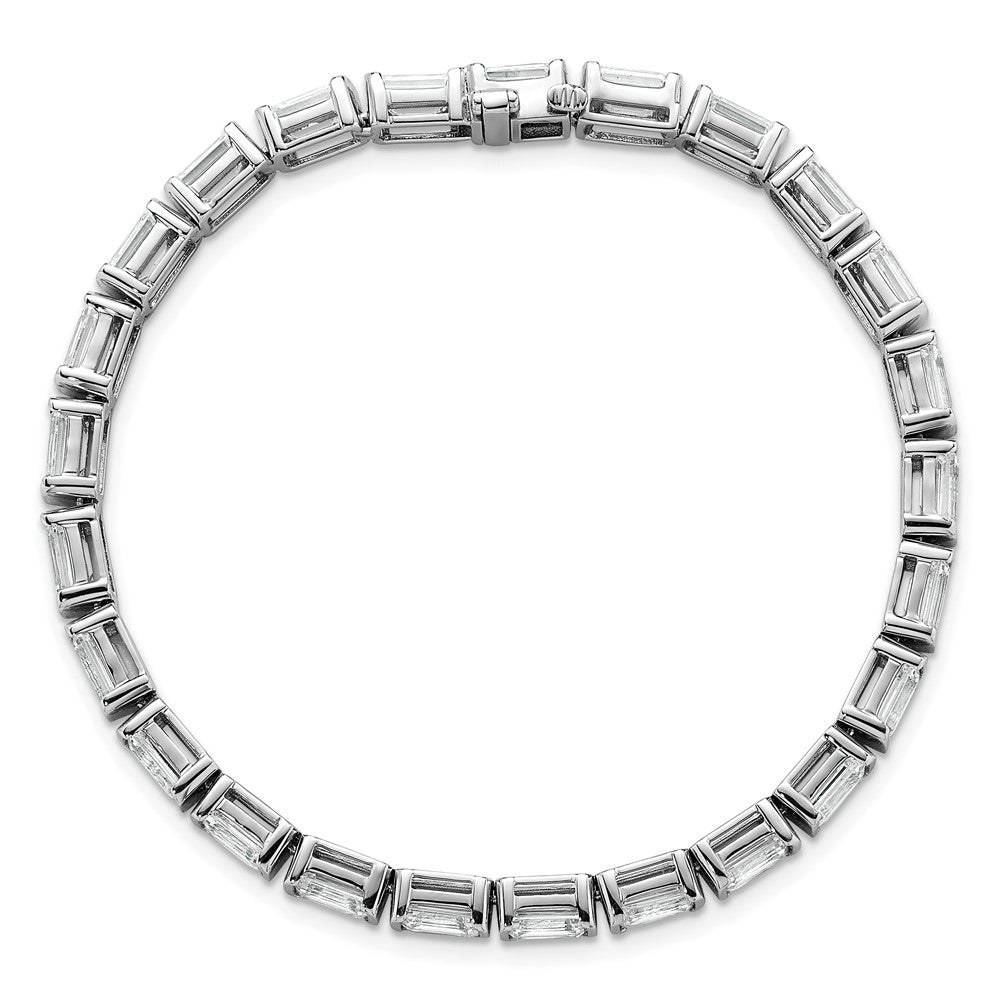 14K Weißgold Zertifiziert ct Vs Def Im Labor Gezüchtet Smaragd Diamant Tennis Bracel