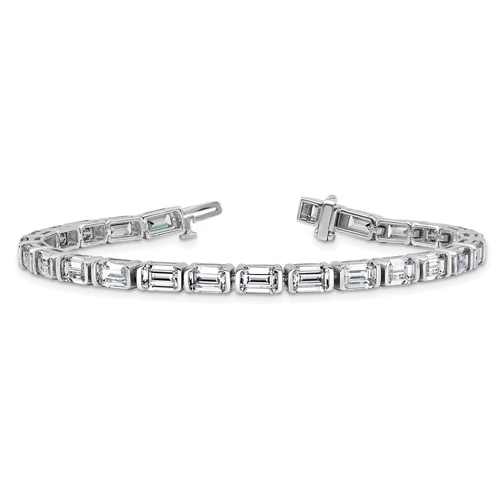 14K Weißgold Zertifiziert ct Vs Def Im Labor Gezüchtet Smaragd Diamant Tennis Bracel