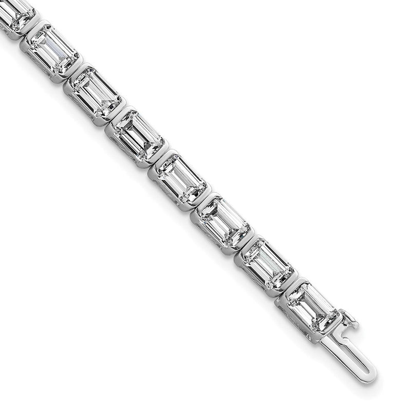 14K Weißgold ct Vs+ F+ Im Labor Gezüchtet Smaragd Diamant Tennis Armband