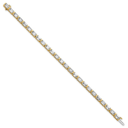 14K Gelbgold Zertifiziert ct Vs Def Im Labor Gezüchtet Smaragd Diamant Tennis Armband