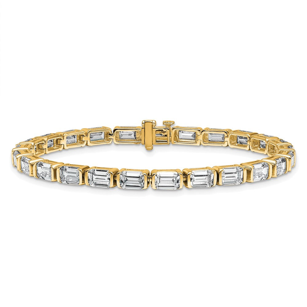 14K Gelbgold ct Vs/si+ G+ Im Labor Gezüchtet Smaragd Diamant Tennis Armband