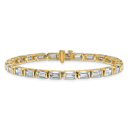 14K Gelbgold ct Vs/si+ G+ Im Labor Gezüchtet Smaragd Diamant Tennis Armband