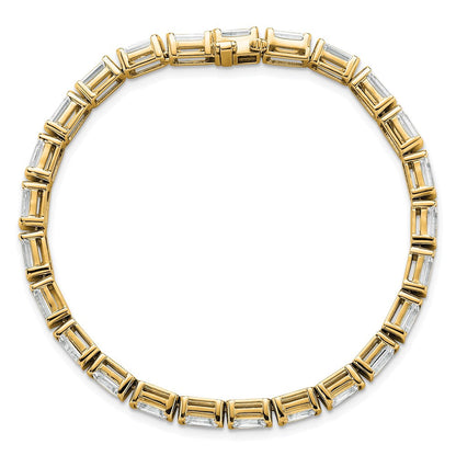14K Gelbgold Zertifiziert ct Vs Def Im Labor Gezüchtet Smaragd Diamant Tennis Armband