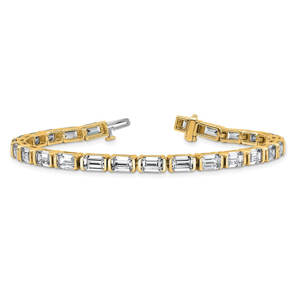 14K Gelbgold ct Vs/si+ G+ Im Labor Gezüchtet Smaragd Diamant Tennis Armband