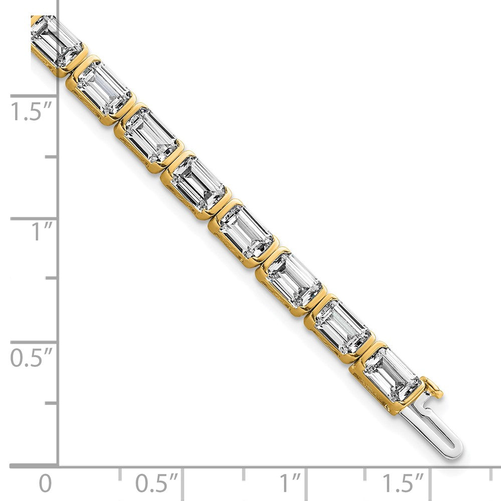 14K Gelbgold Zertifiziert ct Vs Def Im Labor Gezüchtet Smaragd Diamant Tennis Armband