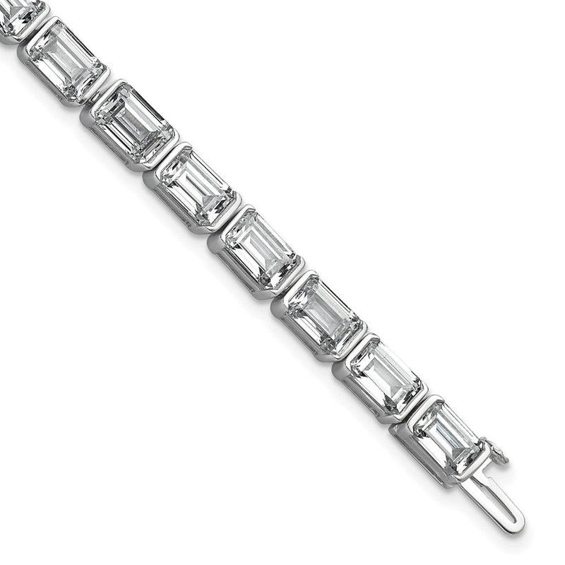 14K Weißgold Zertifiziert ct Vs Def Im Labor Gezüchtet Smaragd Diamant Tennis Bracel