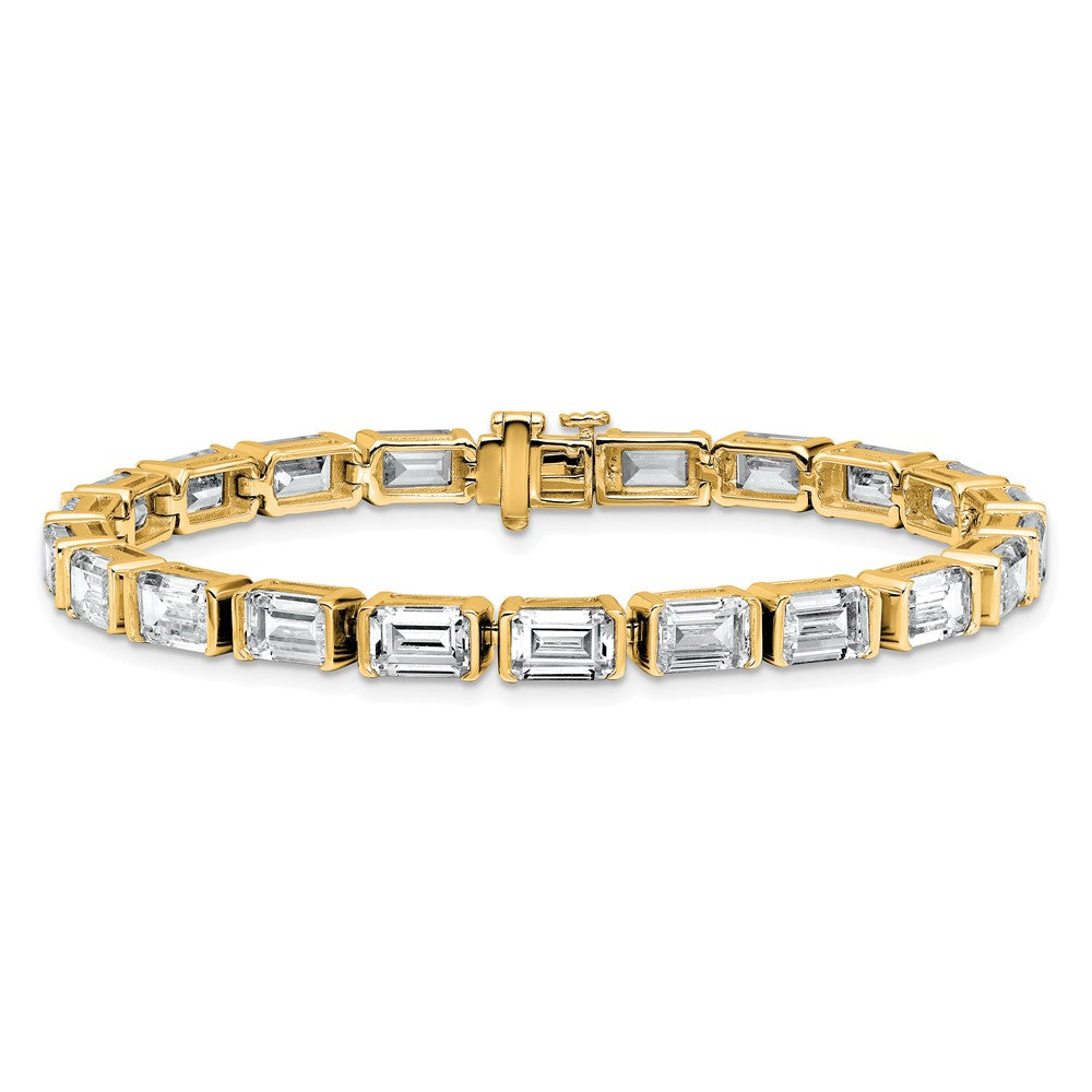 14K Gelbgold ct Vs/si+ G+ Im Labor Gezüchtet Smaragd Diamant Tennis Armband