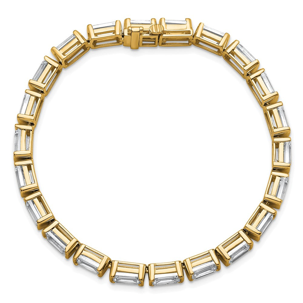 14K Gelbgold ct Vs/si+ G+ Im Labor Gezüchtet Smaragd Diamant Tennis Armband