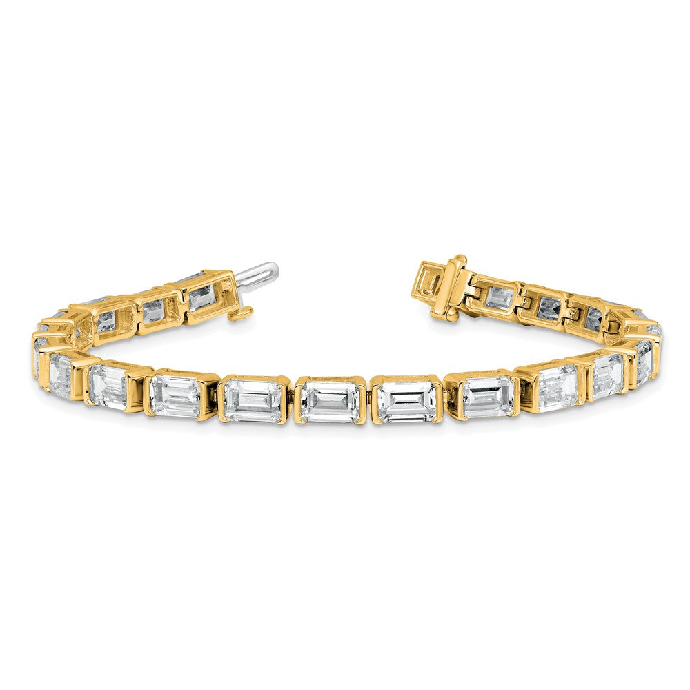 14K Gelbgold ct Vs/si+ G+ Im Labor Gezüchtet Smaragd Diamant Tennis Armband