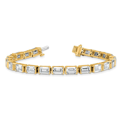 14K Gelbgold ct Vs/si+ G+ Im Labor Gezüchtet Smaragd Diamant Tennis Armband