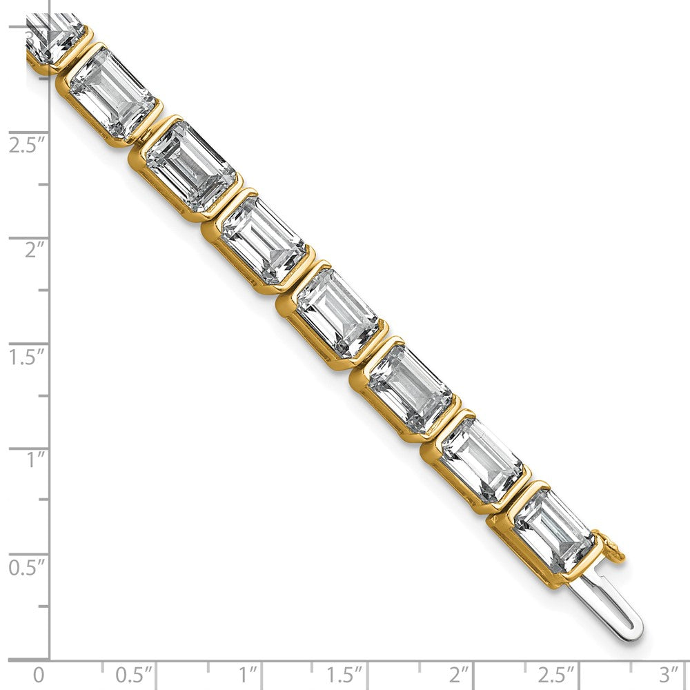 14K Gelbgold ct Vs/si+ G+ Im Labor Gezüchtet Smaragd Diamant Tennis Armband