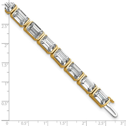 14K Gelbgold ct Vs/si+ G+ Im Labor Gezüchtet Smaragd Diamant Tennis Armband