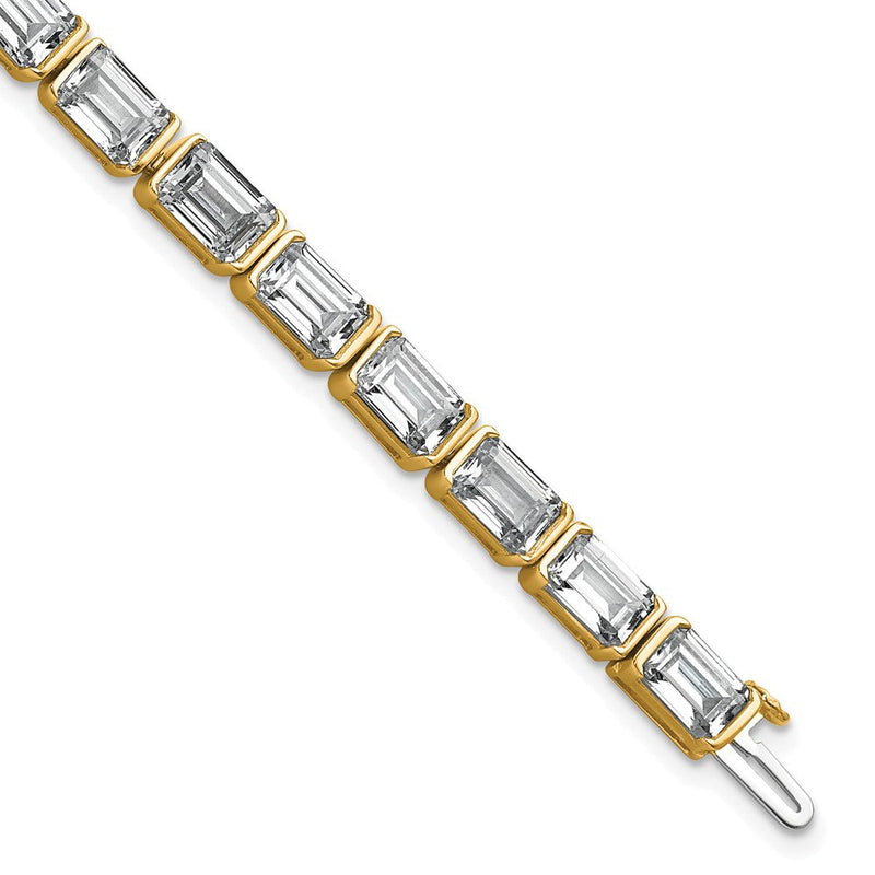 14K Gelbgold ct Vs/si+ G+ Im Labor Gezüchtet Smaragd Diamant Tennis Armband