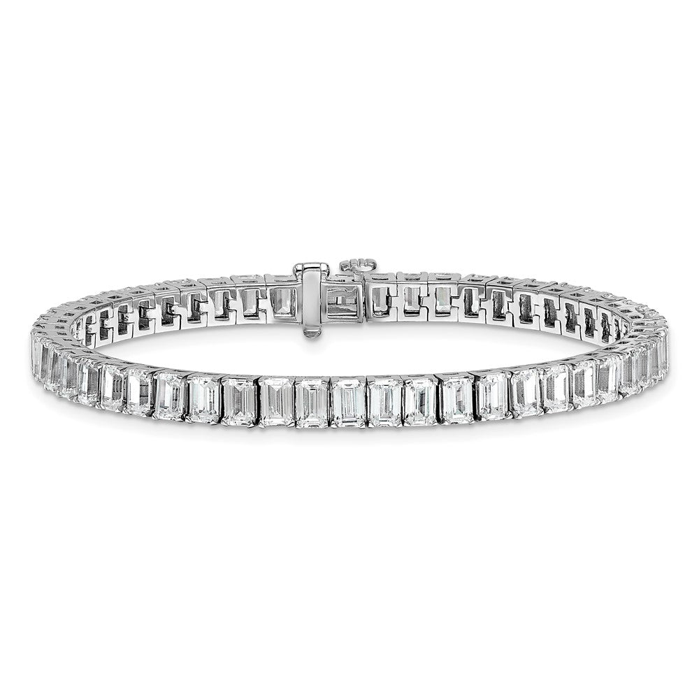 14K Weißgold ct Vs/si+ G+ Im Labor Gezüchtet Smaragd Diamant Tennis Armband