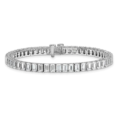 14K Weißgold Zertifiziert ct Vs Def Im Labor Gezüchtet Smaragd Diamant Tennis Bracel