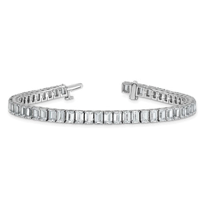 14K Weißgold ct Vs/si+ G+ Im Labor Gezüchtet Smaragd Diamant Tennis Armband