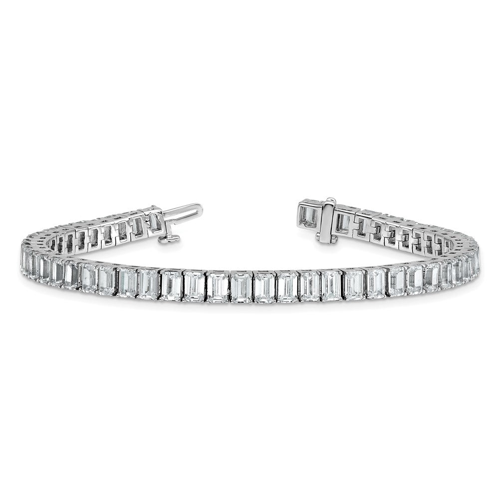 14K Weißgold Zertifiziert ct Vs Def Im Labor Gezüchtet Smaragd Diamant Tennis Bracel
