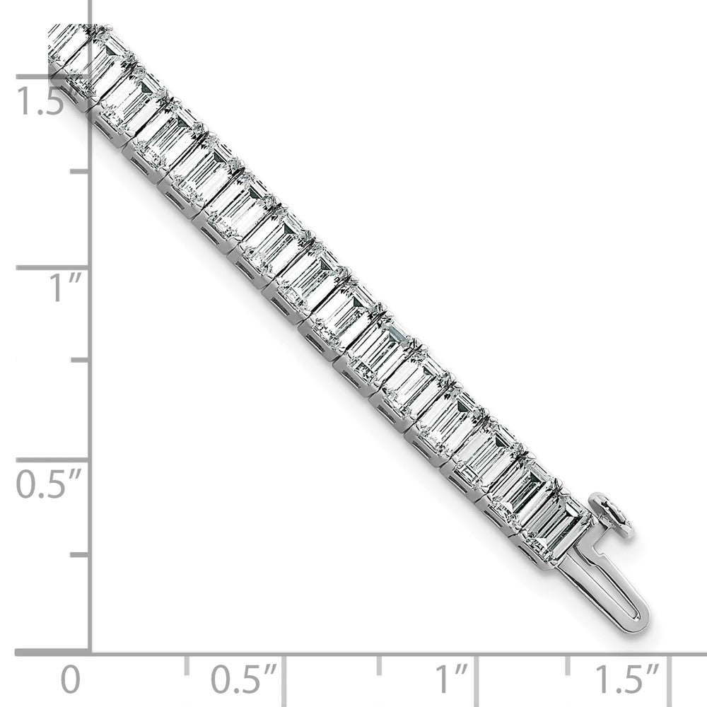 14K Weißgold ct Vs/si+ G+ Im Labor Gezüchtet Smaragd Diamant Tennis Armband