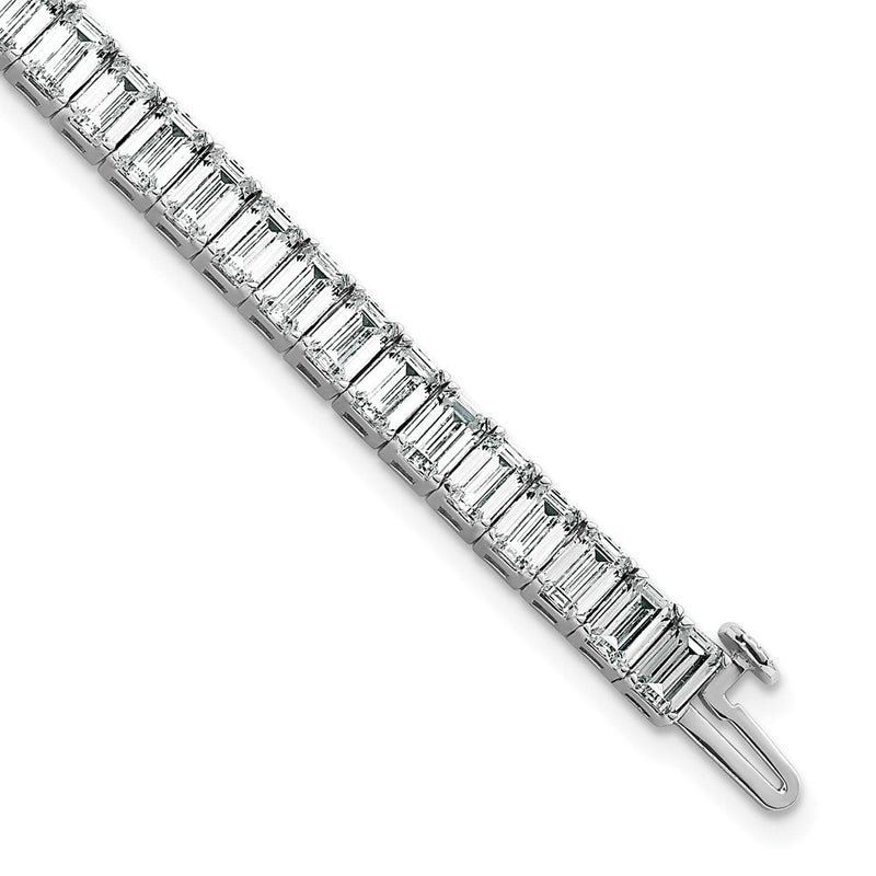 14K Weißgold Zertifiziert ct Vs Def Im Labor Gezüchtet Smaragd Diamant Tennis Bracel