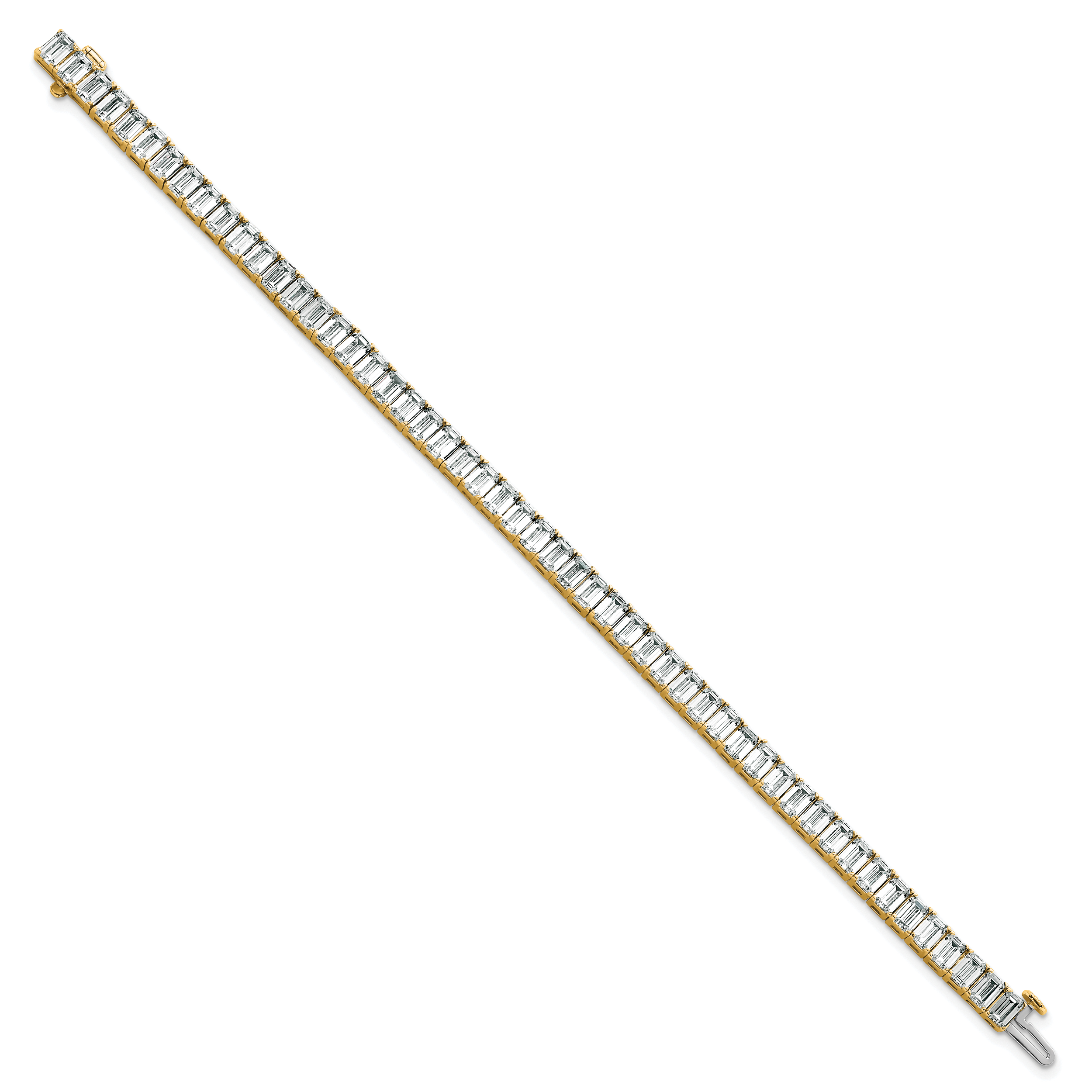 14K Gelbgold ct Vs/si+ G+ Im Labor Gezüchtet Smaragd Diamant Tennis Armband