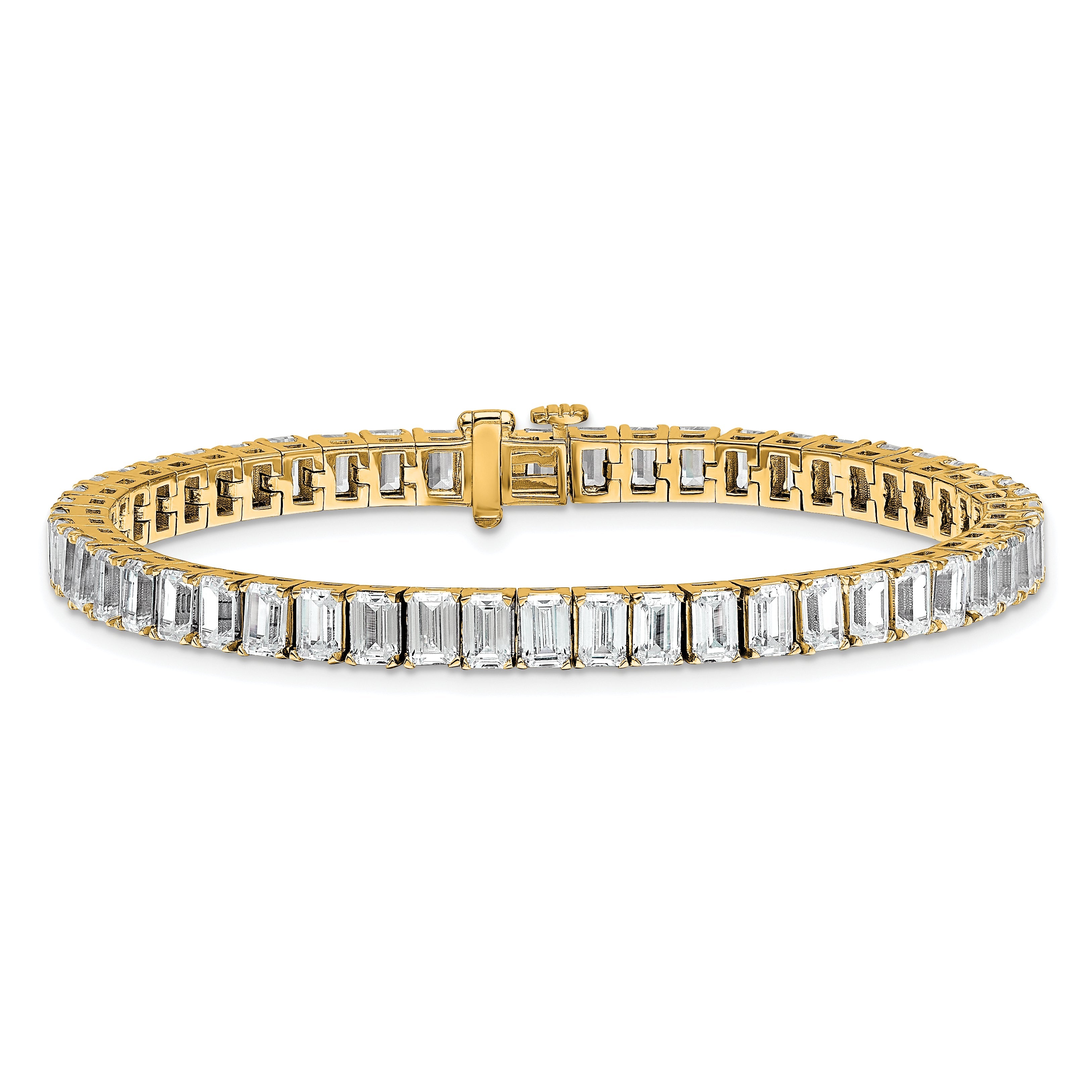 14K Gelbgold ct Vs/si+ G+ Im Labor Gezüchtet Smaragd Diamant Tennis Armband