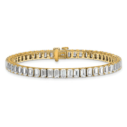 14K Gelbgold ct Vs/si+ G+ Im Labor Gezüchtet Smaragd Diamant Tennis Armband