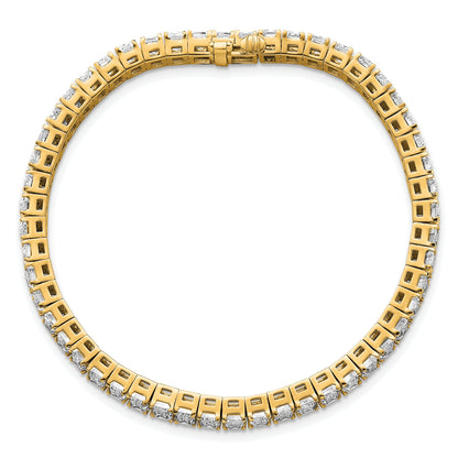 14K Gelbgold ct Vs/si+ G+ Im Labor Gezüchtet Smaragd Diamant Tennis Armband