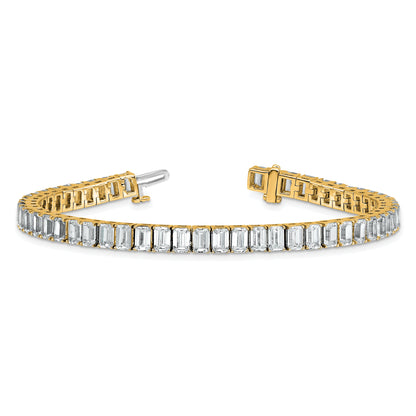 14K Gelbgold ct Vs/si+ G+ Im Labor Gezüchtet Smaragd Diamant Tennis Armband