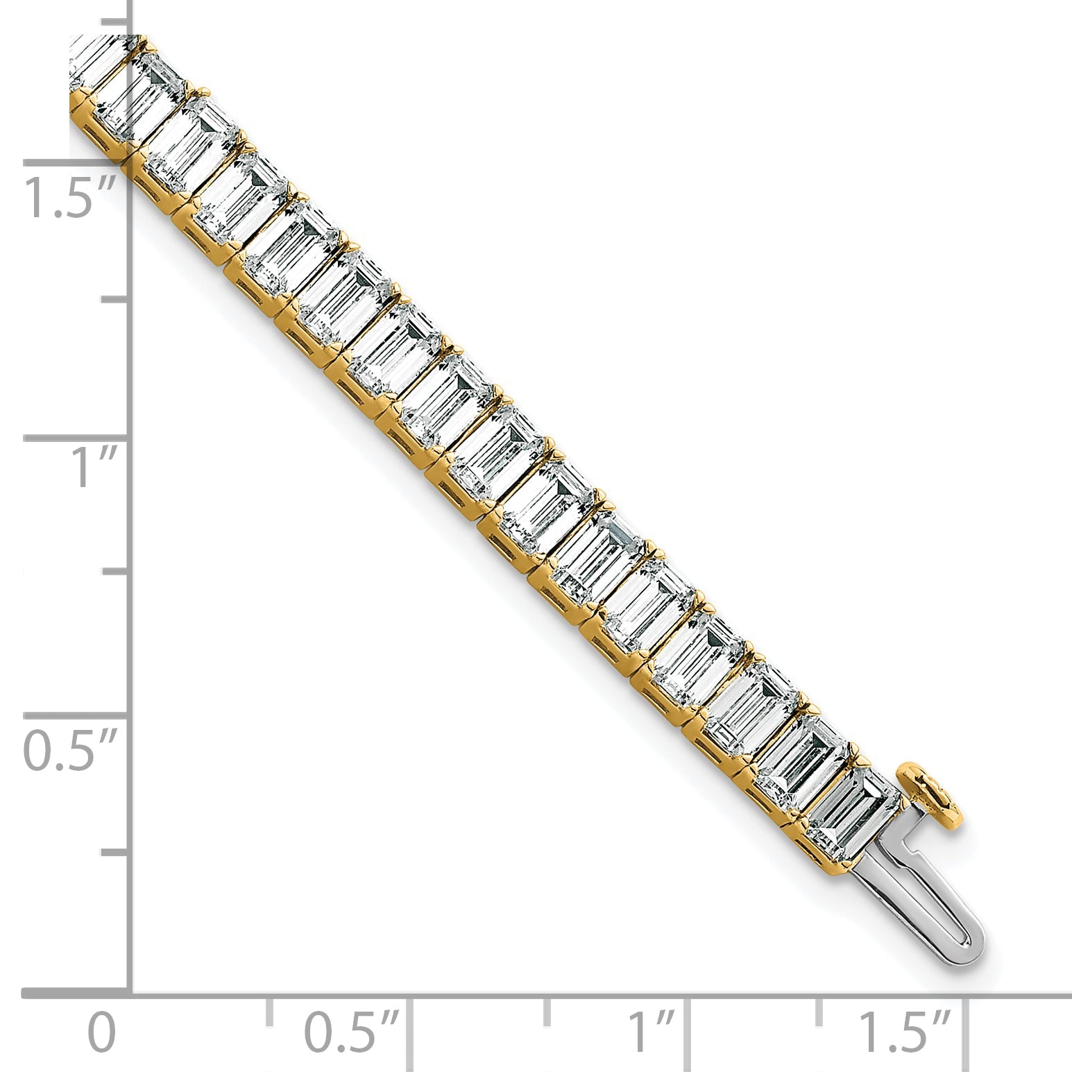 14K Gelbgold ct Vs/si+ G+ Im Labor Gezüchtet Smaragd Diamant Tennis Armband