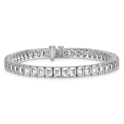 14K Weißgold ct Vs/si+ G+ Im Labor Gezüchtet Smaragd Diamant Tennis Armband