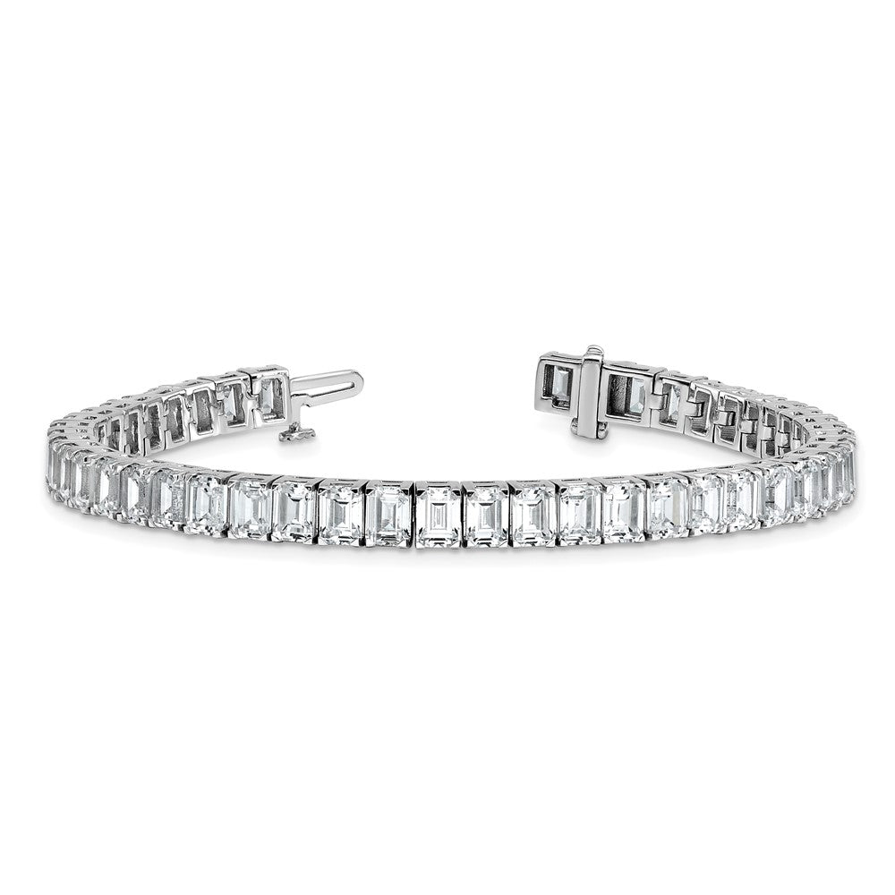 14K Weißgold ct Vs/si+ G+ Im Labor Gezüchtet Smaragd Diamant Tennis Armband