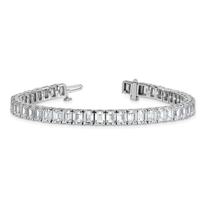 14K Weißgold ct Vs/si+ G+ Im Labor Gezüchtet Smaragd Diamant Tennis Armband