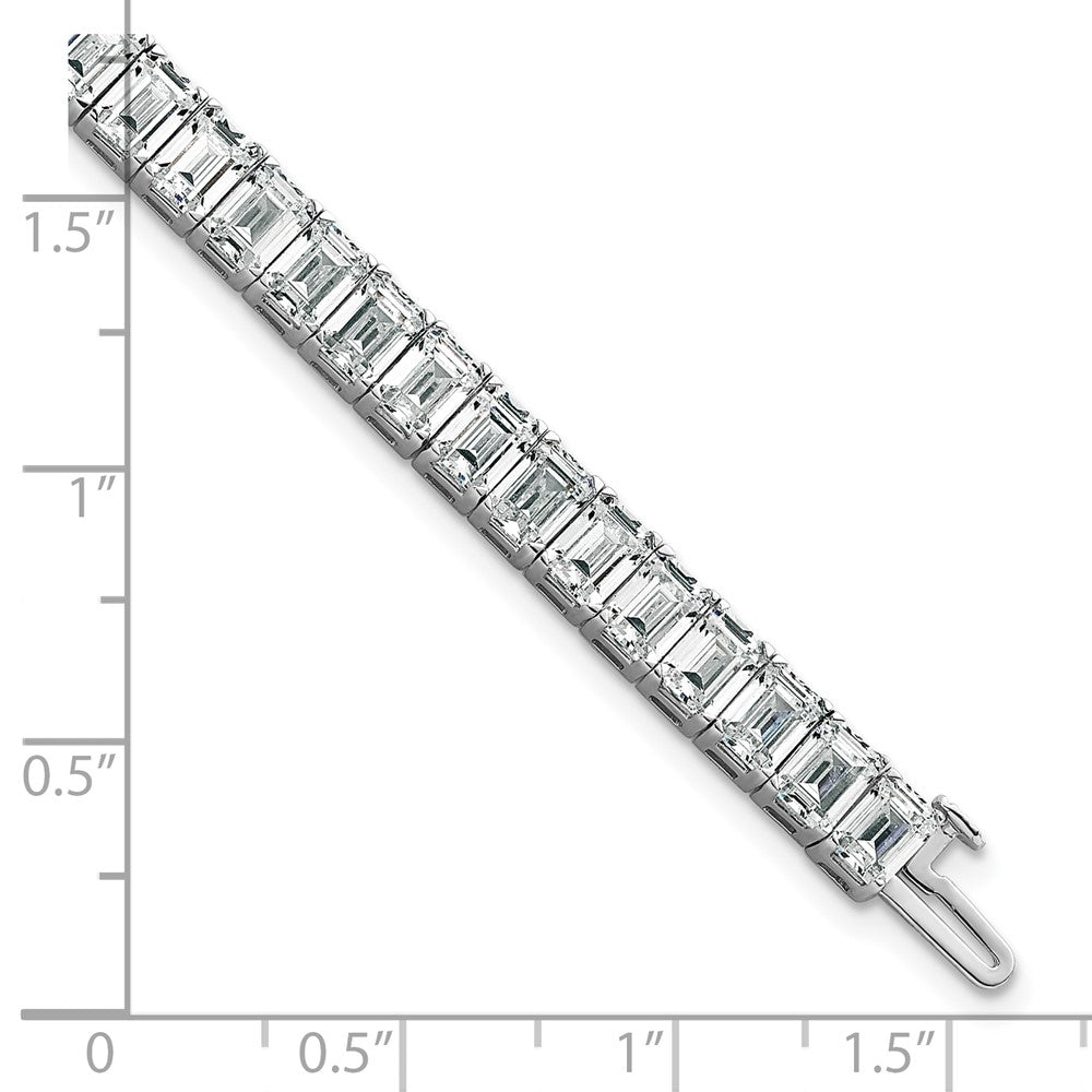 14K Weißgold ct Vs/si+ G+ Im Labor Gezüchtet Smaragd Diamant Tennis Armband