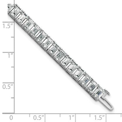 14K Weißgold ct Vs/si+ G+ Im Labor Gezüchtet Smaragd Diamant Tennis Armband